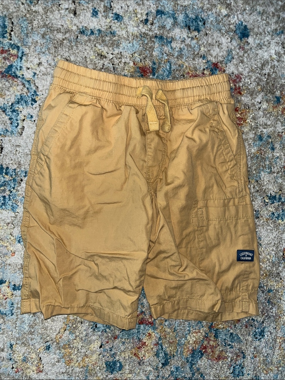 Lucky Brand Boys Tan Drawstring Cargo Shorts